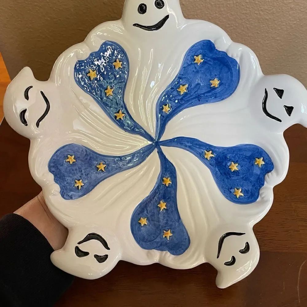 Pacific Rim Hand Painted Ghost Stars Plate Vintage HTF! - Picture 11 of 11